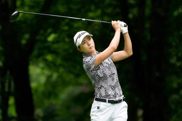 Chae-Young Yoon of South Korea hits her tee shot on the 3rd hole during the third round of the Nipponham Ladies Classic at Katsura Golf Club on July...