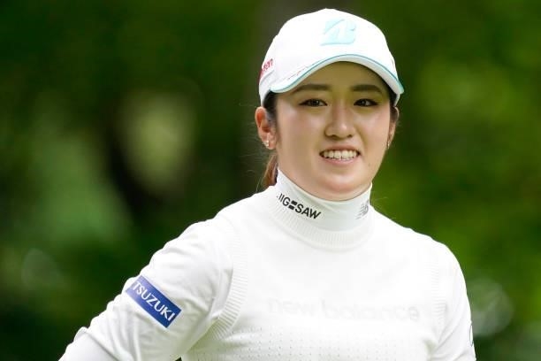 Mone Inami of Japan smiles during the third round of the Nipponham Ladies Classic at Katsura Golf Club on July 10, 2021 in Tomakomai, Hokkaido, Japan.