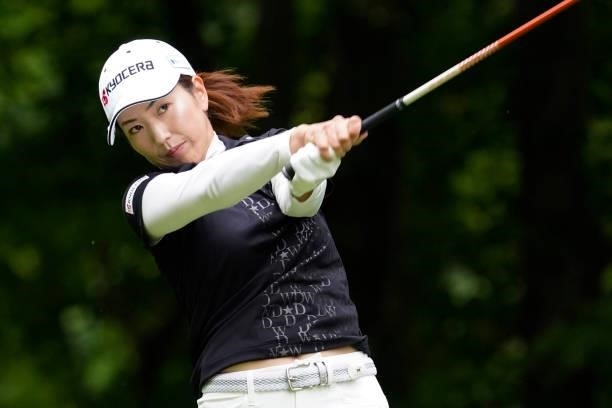 Ritsuiko Ryu of Japan hits her tee shot on the 3rd hole during the third round of the Nipponham Ladies Classic at Katsura Golf Club on July 10, 2021...