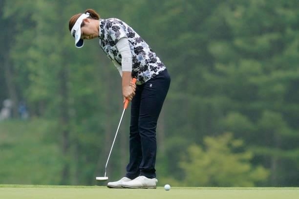 Nozomi Uetake of Japan putts for birdie on the 6th hole during the third round of the Nipponham Ladies Classic at Katsura Golf Club on July 10, 2021...