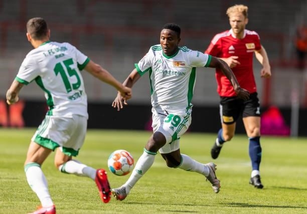Suleiman Abdullahi of 1.FC Union Berlin in action during the pre-season friendly match between 1.FC Union Berlin and 1.FC Union Berlin at Stadion An...