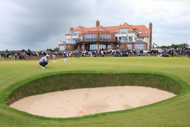 Jon Rahm of Spain putts on the 18th green during Day Three of the abrdn Scottish Open at The Renaissance Club on July 10, 2021 in North Berwick,...