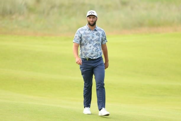 Jon Rahm of Spain walks on the 13th hole during Day Three of the abrdn Scottish Open at The Renaissance Club on July 10, 2021 in North Berwick,...