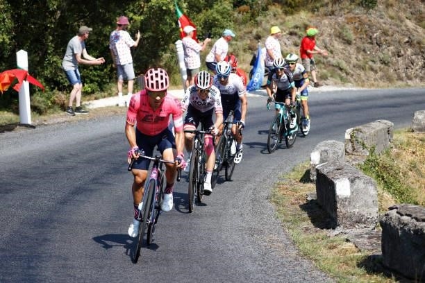 Sergio Higuita of Colombia and Team EF Education - Nippo leads in the Breakaway during the 108th Tour de France 2021, Stage 14 a 183,7km stage from...