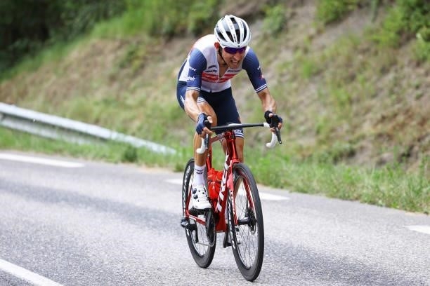 Bauke Mollema of The Netherlands and Team Trek - Segafredo in the Breakaway during the 108th Tour de France 2021, Stage 14 a 183,7km stage from...