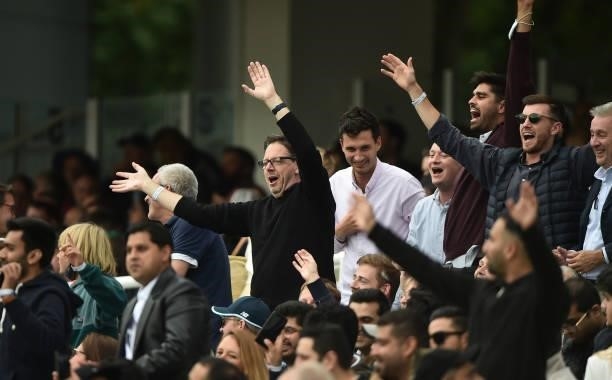 Fans during the 2nd Royal London Series One Day International match between England and Pakistan at Lord's Cricket Ground on July 10, 2021 in London,...
