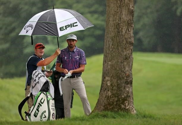 Chase Seiffert prepares to play his shot on the sixth hole during the third round of the John Deere Classic at TPC Deere Run on July 10, 2021 in...