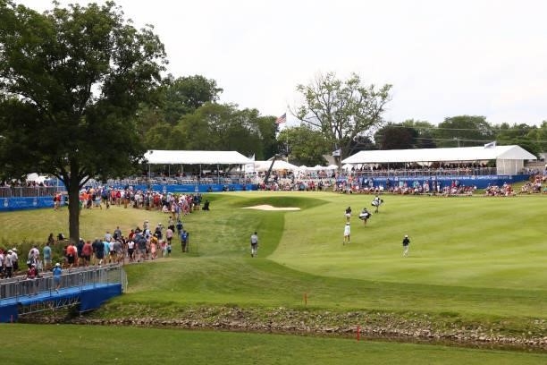 General view of the 18th green during the third round of the Marathon LPGA Classic presented by Dana at Highland Meadows Golf Club in Sylvania, Ohio...