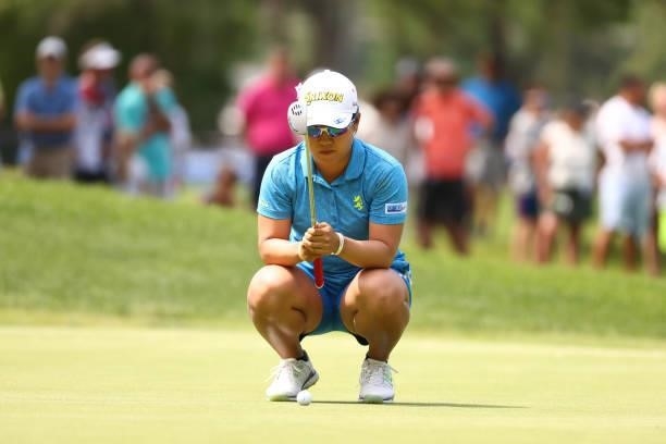Nasa Hataoka of Japan prepares for a eagle putt the 17th green during the third round of the Marathon LPGA Classic presented by Dana at Highland...