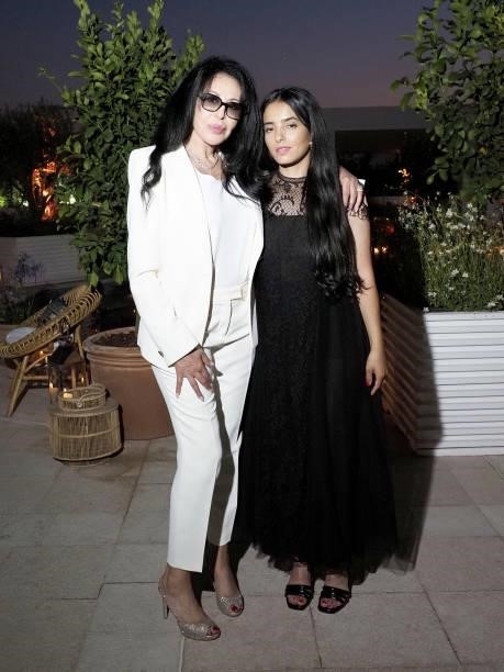 Yamina Benguigui and Hafsia Herzi attend the Dior dinner during the 74th annual Cannes Film Festival on July 10, 2021 in Cannes, France.