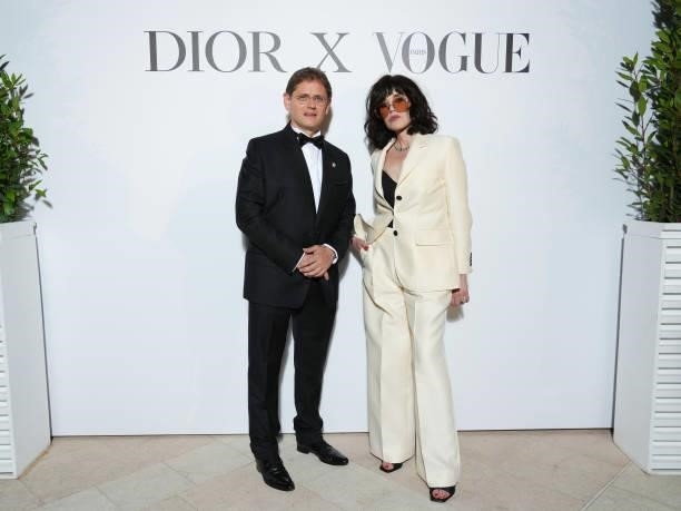 Laurent Kleitman and Isabelle Adjani attend the Dior dinner during the 74th annual Cannes Film Festival on July 10, 2021 in Cannes, France.