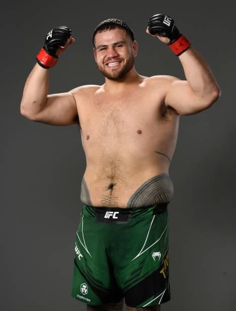 Tai Tuivasa of Australia poses for a portrait after his victory during the UFC 264 event at T-Mobile Arena on July 10, 2021 in Las Vegas, Nevada.