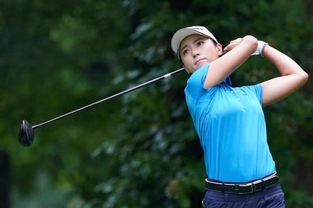 Chae-Young Yoon of South Korea hits her tee shot on the 2nd hole during the final round of the Nipponham Ladies Classic at Katsura Golf Club on July...