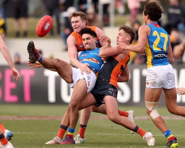 Izak Rankine of the Suns in action during the round 17 AFL match between Greater Western Sydney Giants and Gold Coast Suns at Mars Stadium on July...