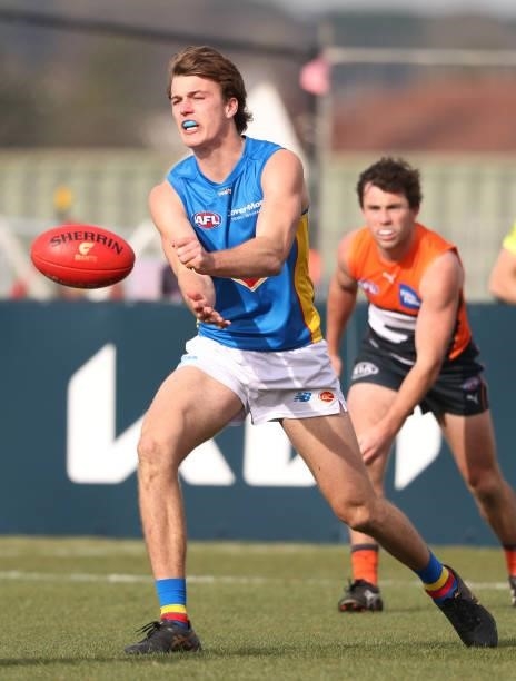 Charlie Ballard of the Suns in action during the round 17 AFL match between Greater Western Sydney Giants and Gold Coast Suns at Mars Stadium on July...