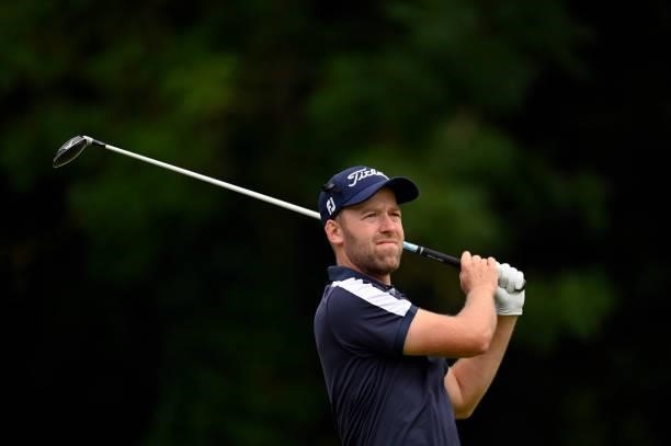 Philip Ericksson of Sweeden plays his first shot on the 1st hole during Day Four of Le Vaudreuil Golf Challenge at Golf PGA France du Vaudreuil on...