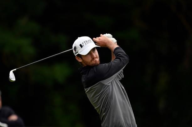 Andrew Wilson of England plays his first shot on the 1st hole during Day Four of Le Vaudreuil Golf Challenge at Golf PGA France du Vaudreuil on July...