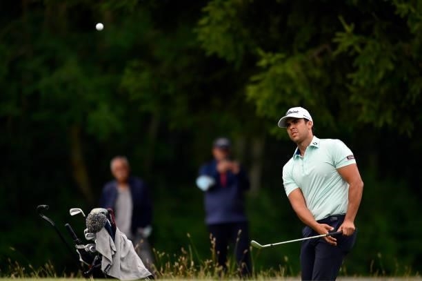 Dimitrios Papadatos of Australi plays his first out of the rough on th 10th hole during Day Four of Le Vaudreuil Golf Challenge at Golf PGA France du...