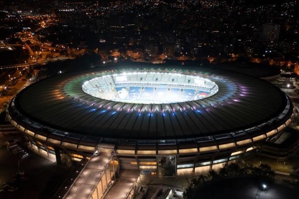 Aerial view of Maracana Stadium after the Copa America Brazil 2021 Final on July 10, 2021 in Rio de Janeiro, Brazil.