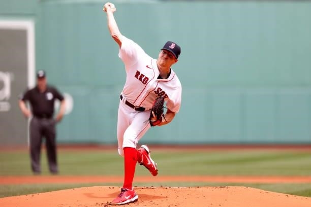 Starting pitcher Nick Pivetta of the Boston Red Sox throws against the Philadelphia Phillies during the first inning at Fenway Park on July 11, 2021...