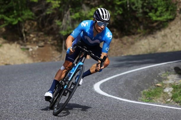 Miguel Ángel López of Colombia and Movistar Team during the 108th Tour de France 2021, Stage 15 a 191,3km stage from Céret to Andorre-la-Vieille /...