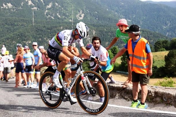 Julian Alaphilippe of France and Team Deceuninck - Quick-Step during the 108th Tour de France 2021, Stage 15 a 191,3km stage from Céret to...