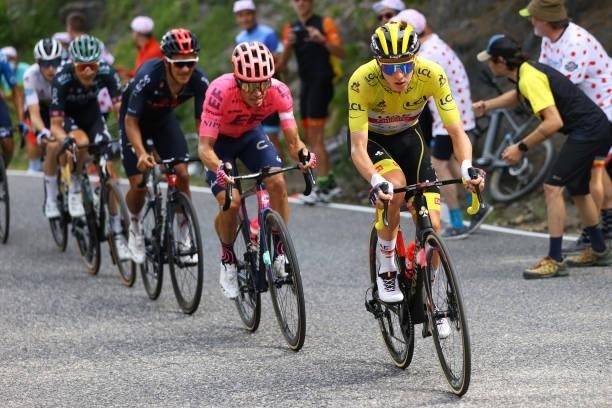 Tadej Pogačar of Slovenia and UAE-Team Emirates yellow leader jersey during the 108th Tour de France 2021, Stage 15 a 191,3km stage from Céret to...