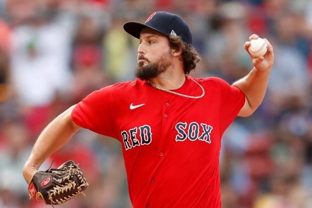 Josh Taylor of the Boston Red Sox pitches against the Philadelphia Phillies during the eighth inning at Fenway Park on July 10, 2021 in Boston,...