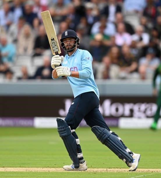 James Vince of England bats during the 2nd Royal London Series One Day International between England and Pakistan at Lord's Cricket Ground on July...