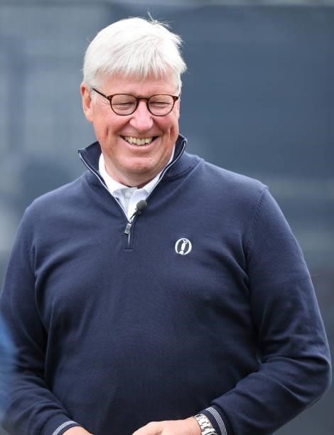 In this handout picture provided by the R&A, Martin Slumbers, Chief Executive of the R&A looks on during a practice round for The 149th Open at Royal...