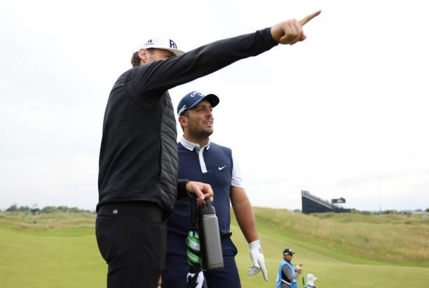 Francesco Molinari of Italy looks on during a practice round for The 149th Open at Royal St George’s Golf Club on July 12, 2021 in Sandwich, England.
