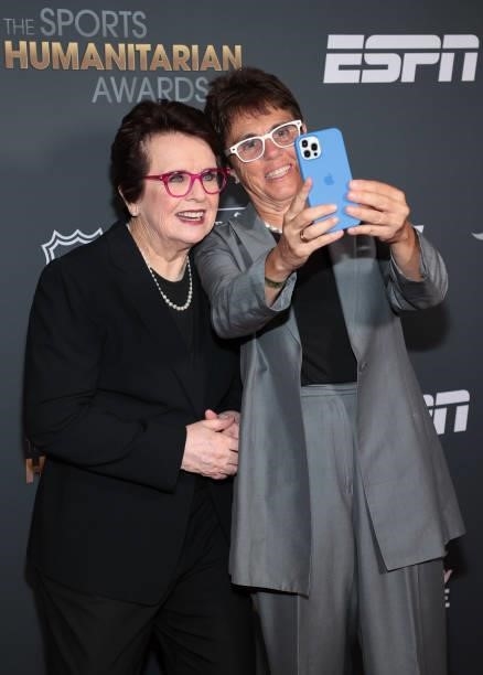 Billie Jean King and Ilana Kloss attend the 2021 Sports Humanitarian Awards on July 12, 2021 in New York City.