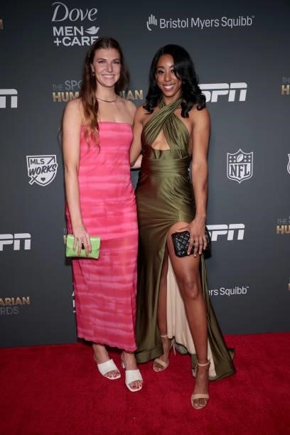 Blake Dietrick and Monique Billings attend the 2021 Sports Humanitarian Awards on July 12, 2021 in New York City.