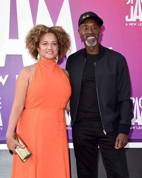 Bridgid Coulter and Don Cheadle attend the Premiere of Warner Bros "Space Jam: A New Legacy