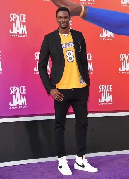 Chris Bosh attends the Premiere of Warner Bros "Space Jam: A New Legacy