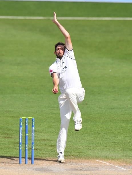 Ryan Sidebottom of Warwickshire bowls during the LV = Insurance County Championship match between Worcestershire and Warwickshire at New Road on July...