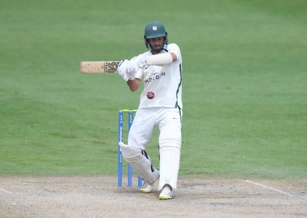 Brett D'Oliveira of Worcestershire bats during the LV = Insurance County Championship match between Worcestershire and Warwickshire at New Road on...