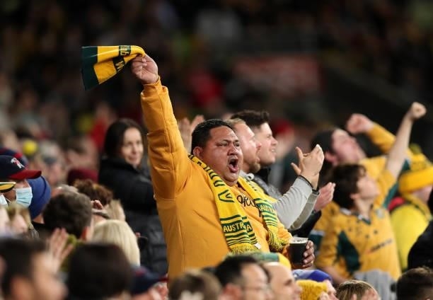 Wallabies fan shows his support during the International Test match between the Australian Wallabies and France at AAMI Park on July 13, 2021 in...