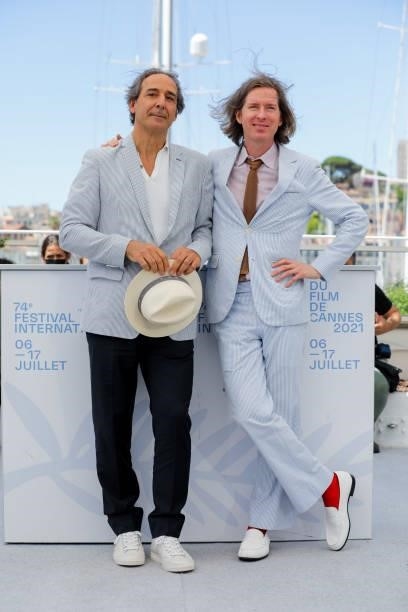 Alexandre Desplat and Wes Anderson attend the "The French Dispatch