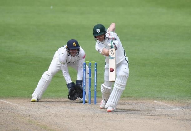 Ben Cox of Worcestershire bats during the LV = Insurance County Championship match between Worcestershire and Warwickshire at New Road on July 13,...