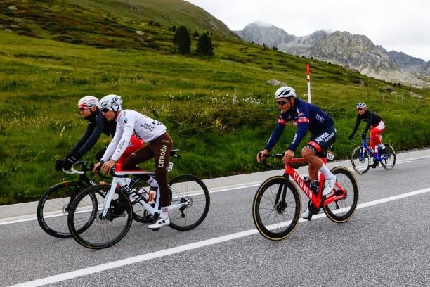 Pierre Luc Perichon, from Cofidis, Benoit Cosnefroy, from Ag2R Citroen Team, and Silvan Dillier, from Alpecin-Fenix, during the 108th Tour de France...