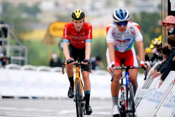 Fred Wright of The United Kingdom and Team Bahrain - Victorious at arrival during the 108th Tour de France 2021, Stage 16 a 169km stage from Pas de...