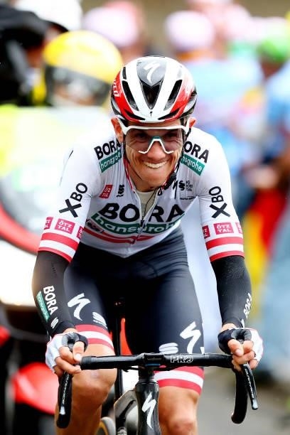 Patrick Konrad of Austria and Team BORA - Hansgrohe in breakaway during the 108th Tour de France 2021, Stage 16 a 169km stage from Pas de la Casa to...