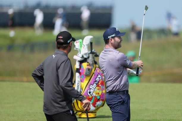 Brandon Grace of South Africa looks on during a practice round for The 149th Open at Royal St George’s Golf Club on July 13, 2021 in Sandwich,...