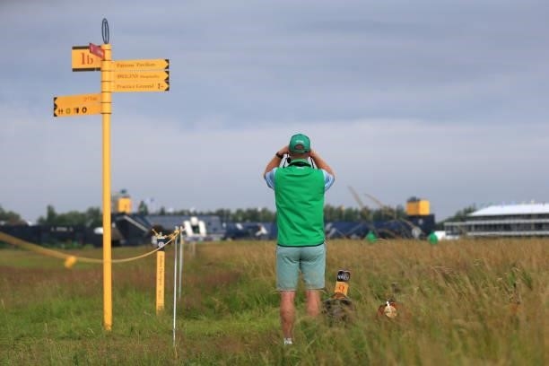 Marshall looks on during a practice round for The 149th Open at Royal St George’s Golf Club on July 13, 2021 in Sandwich, England.