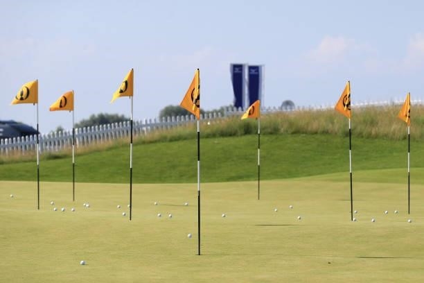 General view of a practice area during a practice round for The 149th Open at Royal St George’s Golf Club on July 13, 2021 in Sandwich, England.
