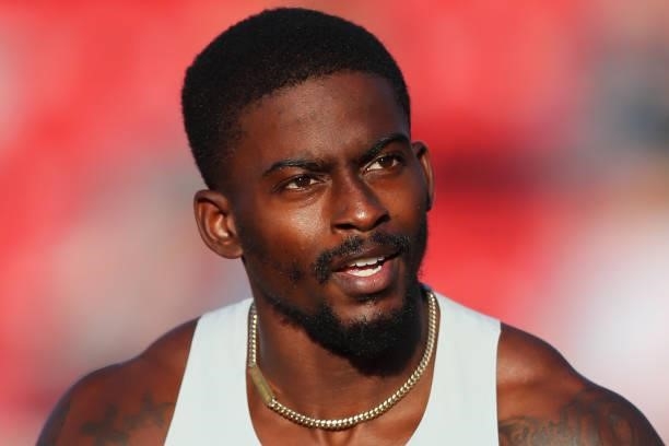 Trayvon Bromell of the USA wins in the men's 100m during the Muller British Grand Prix, part of the Wanda Diamond League at Gateshead International...