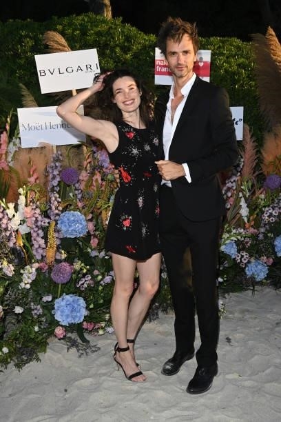 Katie Ball and David Jarre attend the Naked Heart France Riviera Dinner 2021 during the 74th annual Cannes Film Festival on July 13, 2021 in Cannes,...