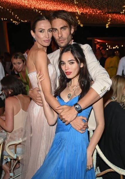Nieves Álvarez, Solange Smith and Jon Kortajarena attend the Naked Heart France Riviera Dinner 2021 during the 74th annual Cannes Film Festival on...