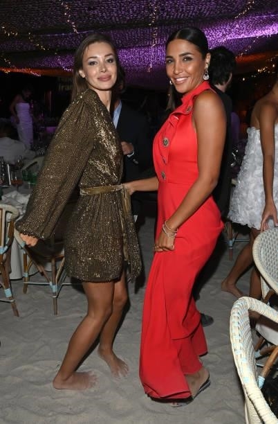 Lara Lieto and Santa Dimopulos attend the Naked Heart France Riviera Dinner 2021 during the 74th annual Cannes Film Festival on July 13, 2021 in...